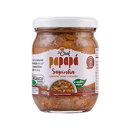 Sopinha Orgânica Papapá - Lentilha Carne Legumes 180g\