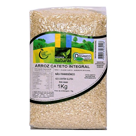 ARROZ CATETO INTEGRALORGÂNICO COOPERNATURAL 500g