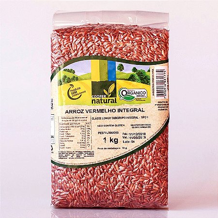 ARROZ VERMELHO INTEGRAL ORGÂNICO COOPERNATURAL 500g