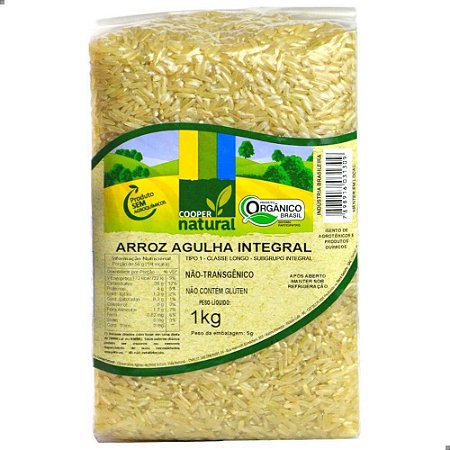 ARROZ AGULHA INTEGRAL ORGÂNICO COOPERNATURAL 500g