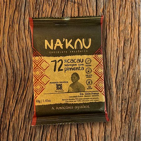 72% Cacau com Pimenta Baniwa 40g - Nakau - 40g