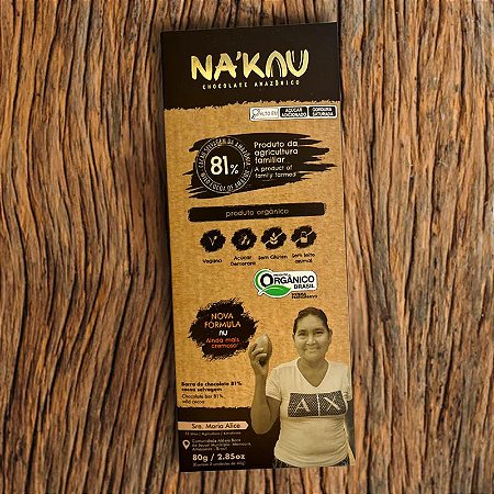 Na'kau 81% Cacau 80g - Nakau - 80g