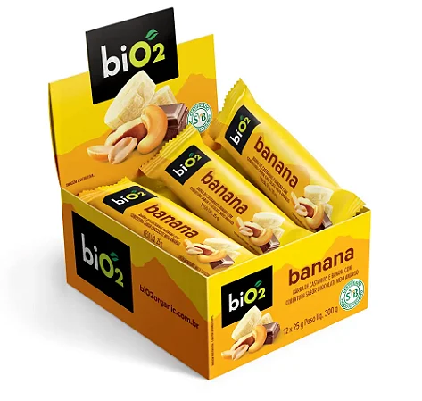 BiO2 Nuts Banana com Chocolate - 25 g Cx com 12