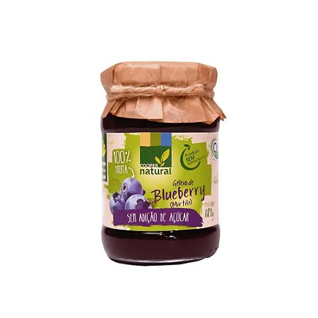 GELEIA DE BLUEBERRY (Mirtilo) SEM ADICAO DE ACUCAR ORGANICA COOPERNATURAL 180g