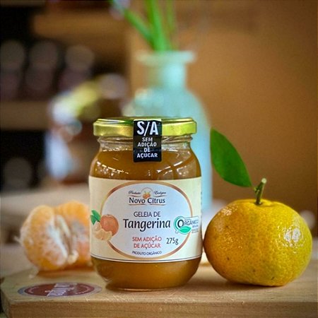 GELEIA ORGANICA TANGERINA S/ AÇÚCAR Novo Citrus - Pote de Vidro 275g
