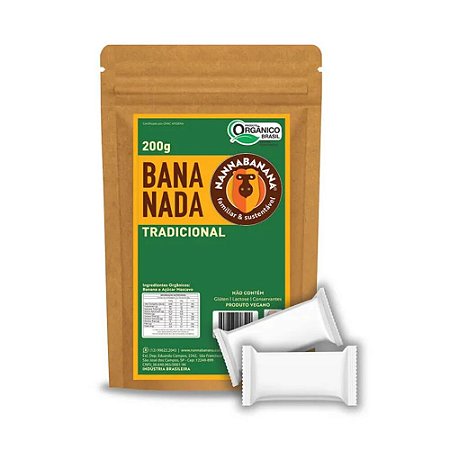 Bananada Tradicional 200g - 8 unidades de 25g