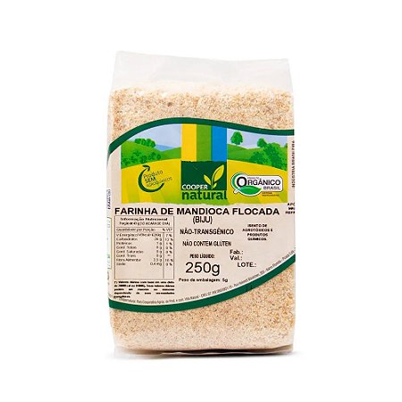 FARINHA DE MANDIOCA FLOCADA ORGANICO (BIJU) 250g - Sem gluten Novo