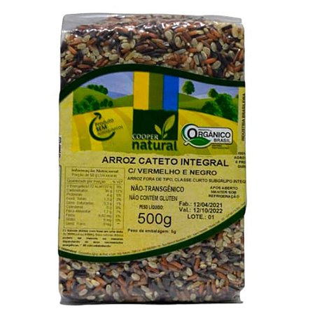 ARROZ CATETO COM VERMELHO E NEGRO ORGANICO 500G