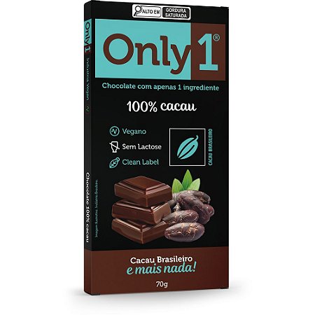 ONLY1 100% cacau 70g - Tudo Zero Leite - Display com 6