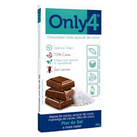 ONLY4 70% cacau c/Flor de Sal 70g - Display com 6