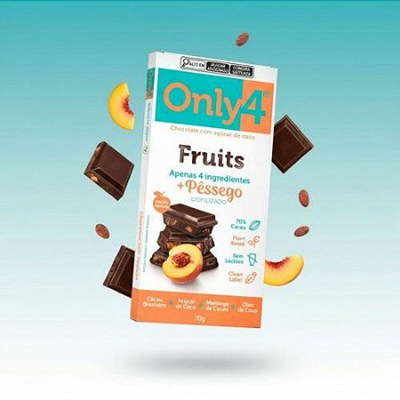 ONLY4 70% cacau c/Fruit Pêssego 70g - Display com 6