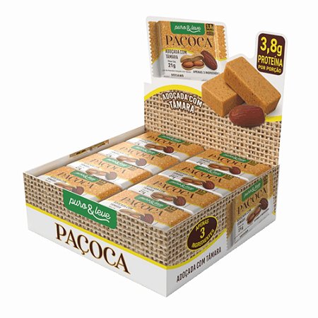 Paçoca adoçada com Tâmara Puro e Leve Display  com 24 un