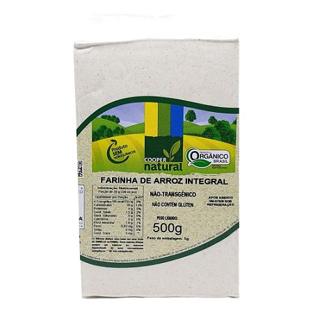 FARINHA DE ARROZ INTEGRAL ORGANICO COOPERNATURAL 500g
