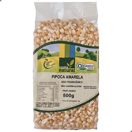 MILHO PIPOCA AMARELA ORGANICO COOPERNATURAL 500G