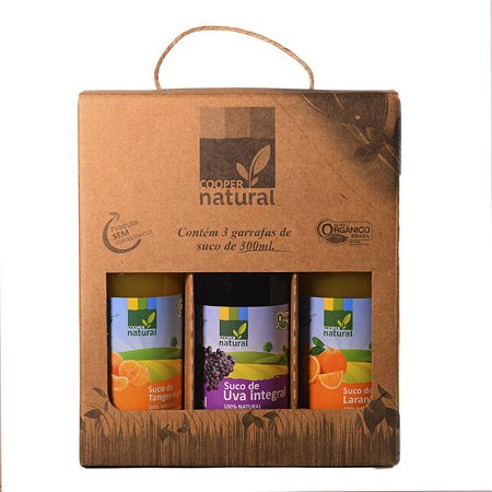 CAIXA COM 3 SUCOS INTEGRAIS DE 300ML ORGANICO Coopernatural