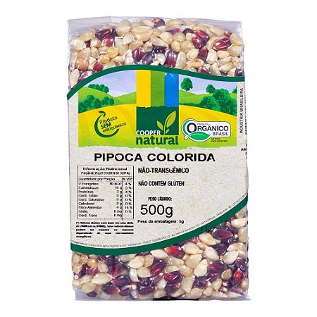 MILHO PIPOCA COLORIDA ORGANICO - COOPERNATURAL - 500G