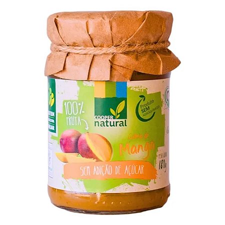 GELEIA DE MANGA ORGANICA SEM ADIÇÃO  DE AÇÚCAR - COOPERNATURAL 180G