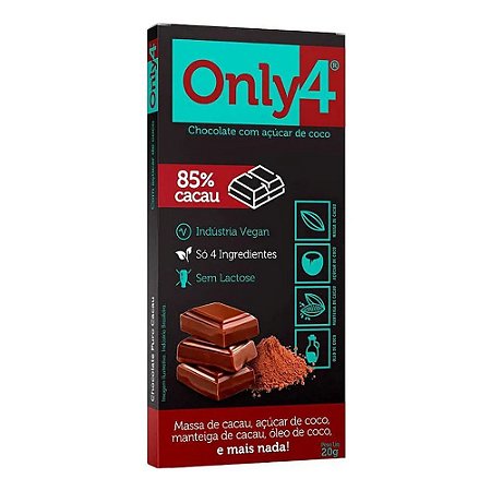 Only4 85% cacau 20g Tudo Zero Leite