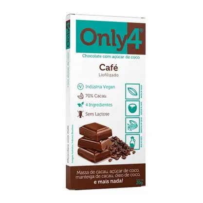 Only4 70% cacau c/Cafe Liof 20g - Tudo Zero Leite