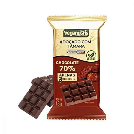 CHOCOLATE C/ TAMARA EM PO 70% - VEGANUTRIS - DISPLAY 15X13GR