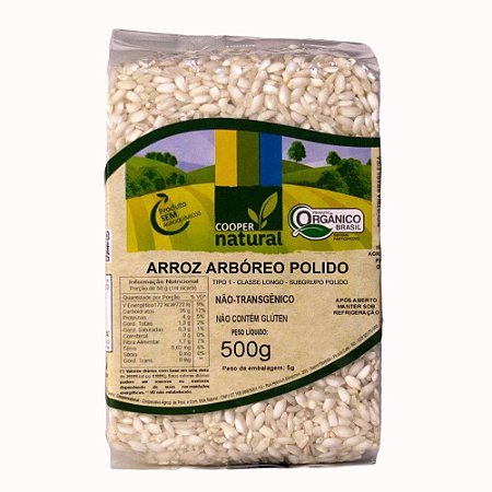 ARROZ ARBOREO POLIDO ORGANICO COOPERNATURAL - 500G