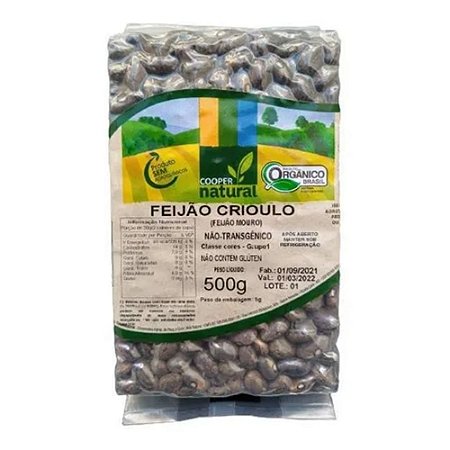 FEIJAO CRIOULO ORGANICO - COOPERNATURAL - 500G