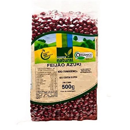 FEIJÃO AZUKI ORGÂNICO - Coopernatural - 500g - Kit com 2 unidades