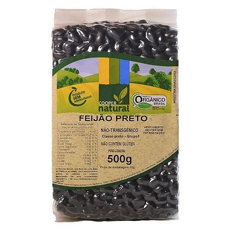 Feijão Preto Orgânico - Coopernatural - 500g - Kit com 2 unidades