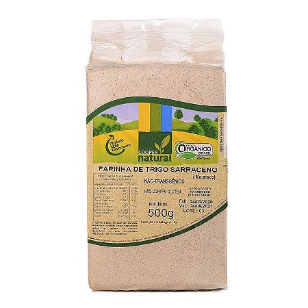 Farinha de Trigo Sarraceno Mourisco Orgânico sem Glúten - Coopernatural - 500g - Kit com 2 unidades