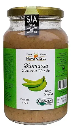 BIOMASSA BANANA VERDE ORGÂNICA NOVO CITRUS  570G