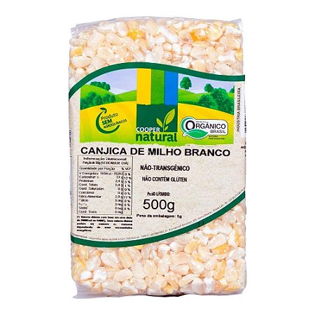 CANJICA DE MILHO BRANCO ORGANICO - COOPERNATURAL - 500G