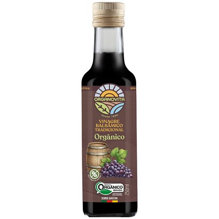 VINAGRE BALSAMICO TRADICIONAL -  ORGANOVITA  - 250ML