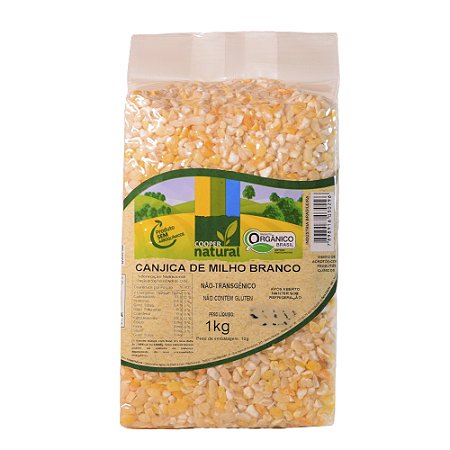 CANJICA DE MILHO BRANCO ORGANICO - COOPERNATURAL - 1KG