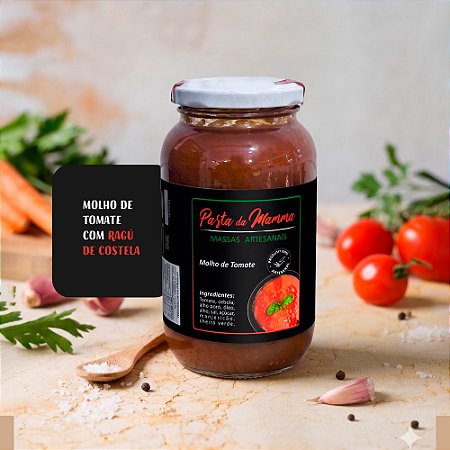 Molho de Tomate Artesanal com Ragú de Costela - 500g