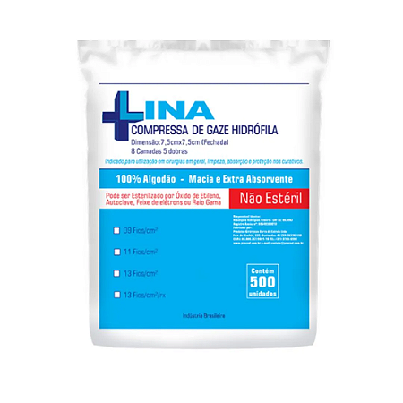 COMPRESSA DE GAZE LINA 11 FIOS