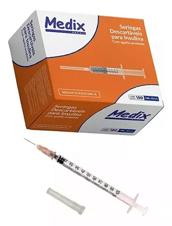 UNIDADE SERINGA DESCARTÁVEL PARA INSULINA C/ AGULHA INSULINA