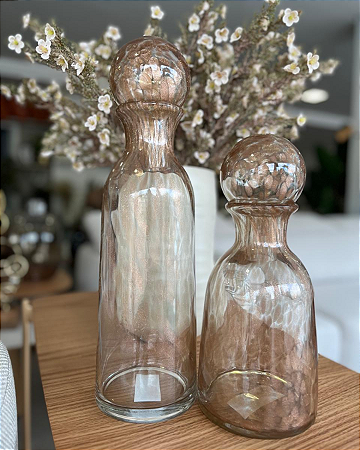 Garrafa decorativa em vidro
