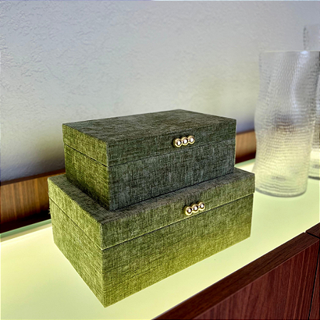 kit caixas em MDF com revestimento em veludo