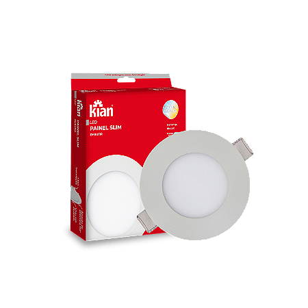 Painel LED Slim Embutir 6W Branco Quente
