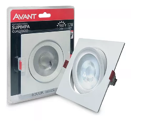 Spot LED Direcionável Supimpa Quadrado 12W Branco Frio
