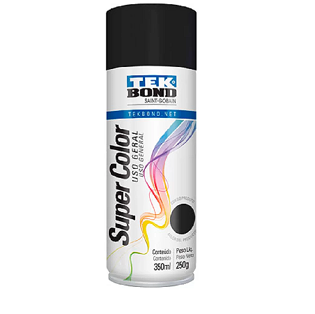Tinta Spray Uso Geral 350ml Preto Fosco