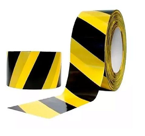 Fita de Sinalização Zebrada 70mm x 150m