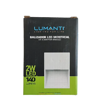 Balizador LED Sobrepor 2W Branco Quente