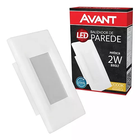 Balizador LED de Parede 2W Branco Quente