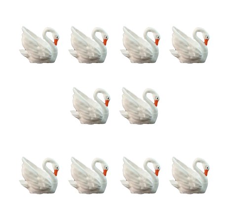 Kit 10 mini Cisne Brancos Maquetes, Mini Mundos, Terrário