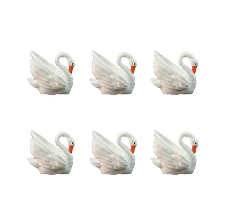 Kit 6 mini Cisne Brancos Maquetes, Mini Mundos, Terrário