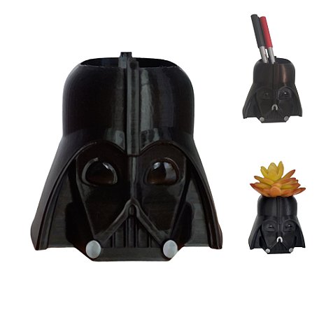 Porta Lapis Caneta  Vaso suculentas e cactos Escritório Geek Star Wars Darth Vader Dart