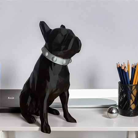 Bulldog Pirata ou Preto Decorativo Geométrico Poly
