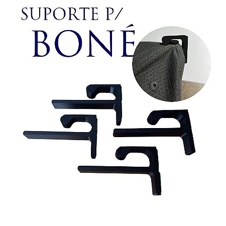 Kit Com 4 Suportes De Parede Para Pendurar Boné Dupla Face