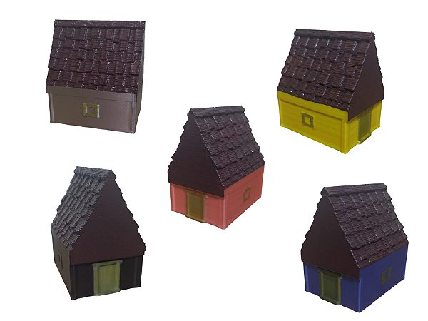 Kit C/ 5 Casinha Casa Miniatura Mini Mundo Jardim Terrario